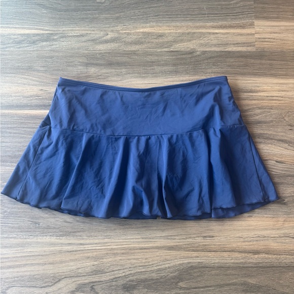 Lands' End Navy Blue Mini Skort Swim Bottom Sz 10 - Picture 1 of 6